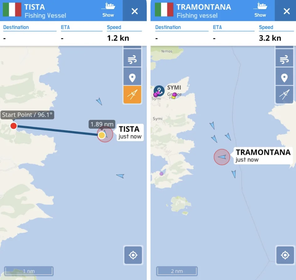 Σύμη: Έξι γιγάντια ιταλικά αλιευτικά σαρώνουν τα νερά στα 2 μίλια -Οργισμένοι οι Έλληνες ψαράδες