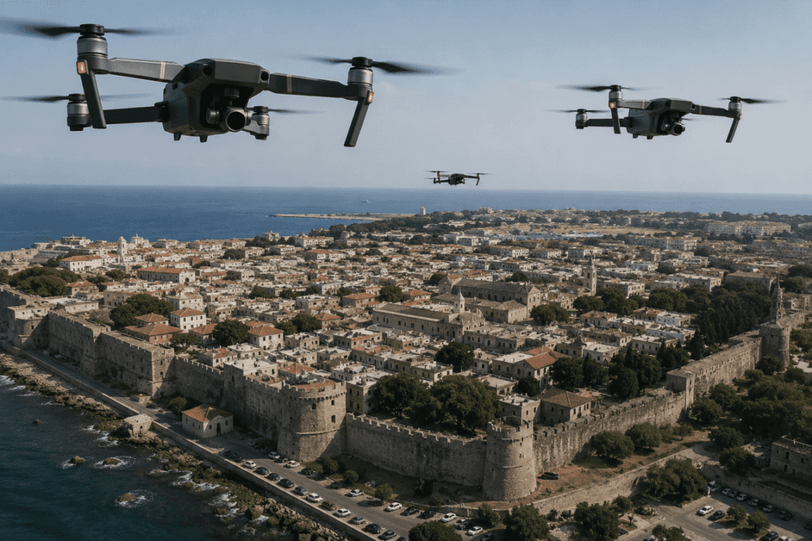 Drones πάνω από τη Μεσαιωνική Πόλη: ένας διαγωνισμός που δεν περνά το τεστ νομιμότητας – Του Χριστόδουλου Μαλιαράκη