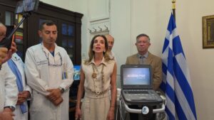 Σε εξέλιξη η τελετή παράδοσης ιατρικού εξοπλισμού στο Γενικό Νοσοκομείο Κω παρουσία του Άδωνι Γεωργιάδη